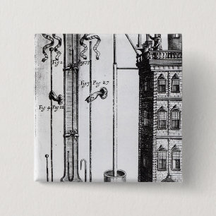 Robert Boyle's development of the water pump 15 Cm Square Badge