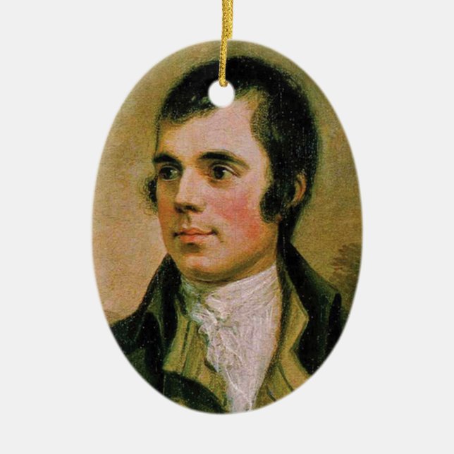 Robert Burns, celebrating Burn's night Ceramic Tree Decoration (Front)