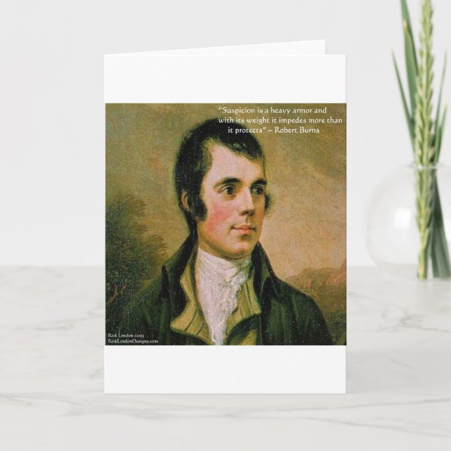 Robert Burns & Famous Suspicion Quote Card (Front)