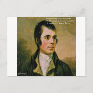 Robert Burns & Famous Suspicion Quote Postcard
