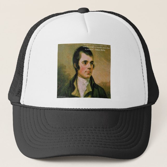Robert Burns & Famous Suspicion Quote Trucker Hat (Front)