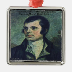 Robert Burns "Man's Inhumanity" Quote Gifts Metal Tree Decoration