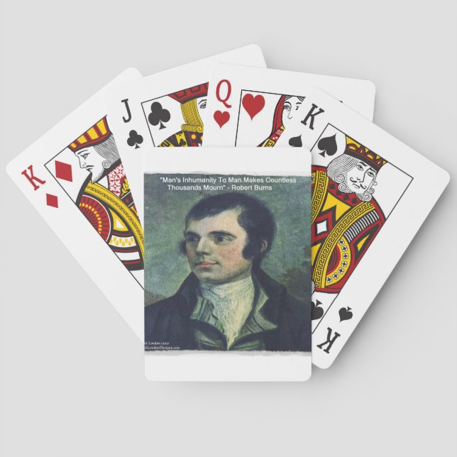 Robert Burns "Man's Inhumanity" Quote Gifts Playing Cards (Back)