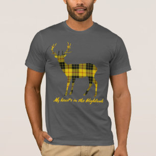 Robert Burns Quote MacLeod  of LewisTartan Stag T-Shirt