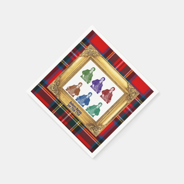 Robert Burns Royal Stewart Plaid Jan 25 Multi Napkin (Corner)