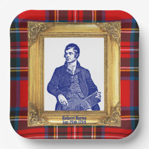 Robert Burns Royal Stewart Plaid Jan 25 Paper Plate