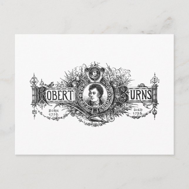 Robert Burns Scottish poet and lyricist, Scotland Postcard (Front)