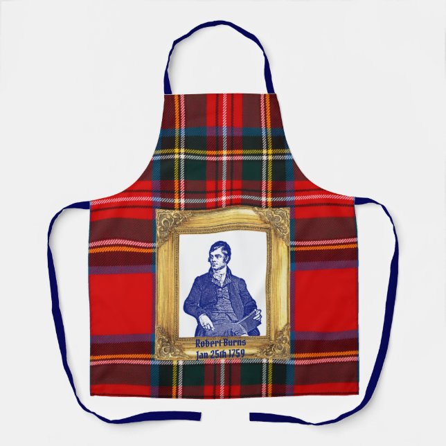 Robert Burns Supper Royal Stewart Plaid Jan 25 Apron (Front)