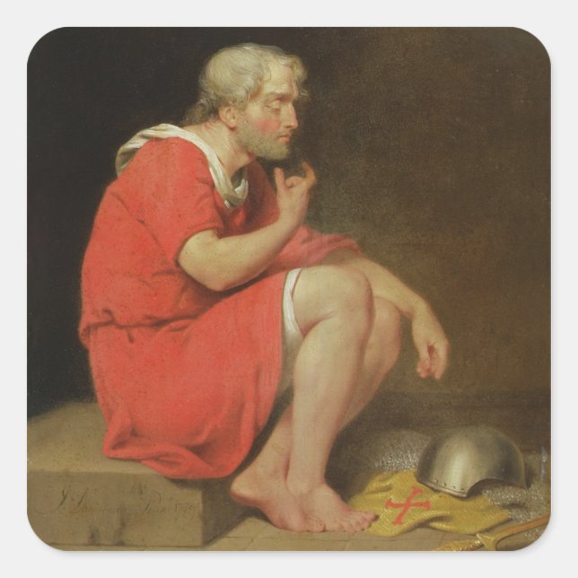 Robert (c.1054-1134) Duke of Normandy in Prison, 1 Square Sticker (Front)