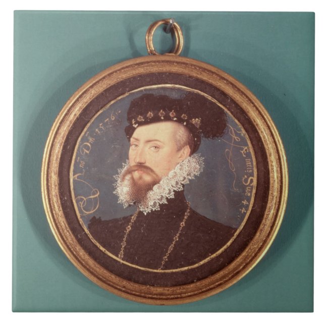Robert Dudley, Earl of Leicester (c.1532-88) 1576 Tile (Front)