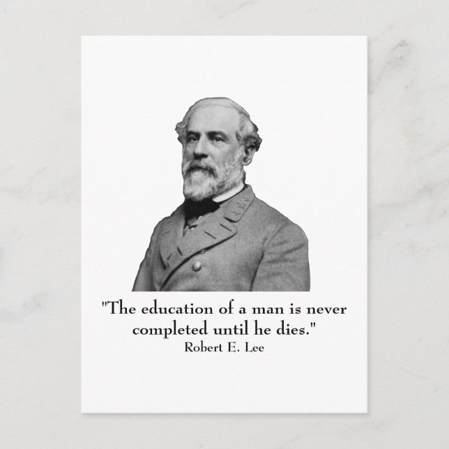 Robert E Lee and quote Postcard (Front)