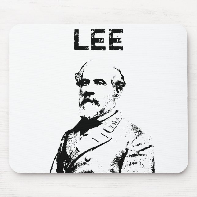 Robert E. Lee -- Black and White Mouse Mat (Front)