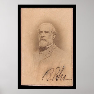 Robert E. Lee Signed Card 1860 Poster