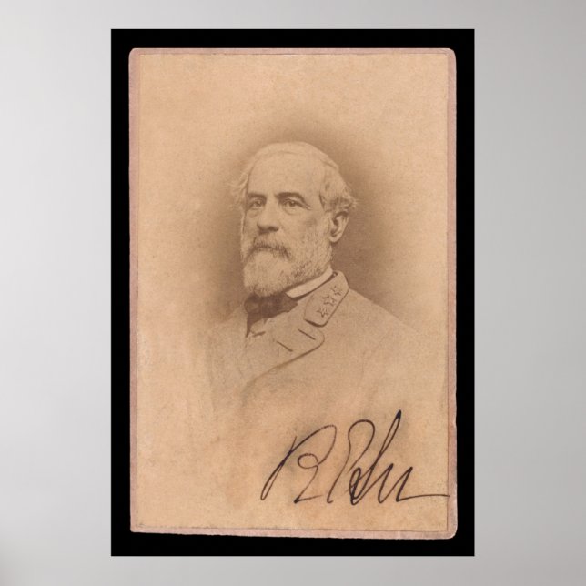 Robert E. Lee Signed Card 1860 Poster (Front)