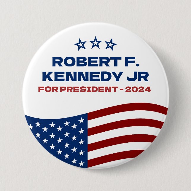Robert F Kennedey Jr for President 2024  7.5 Cm Round Badge (Front)