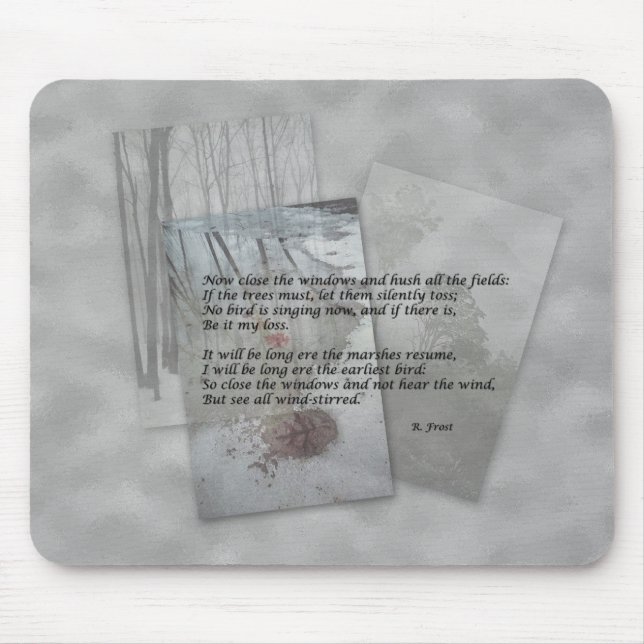 Robert Frost poetry Mouse Mat (Front)
