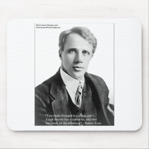 Robert Frost "Road Traveled" Quote On Cards & Gift Mouse Mat
