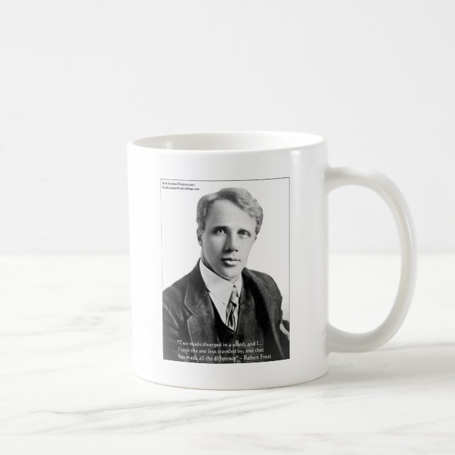 Robert Frost "Road Travelled" Quote On Cards & Gif Coffee Mug (Right)