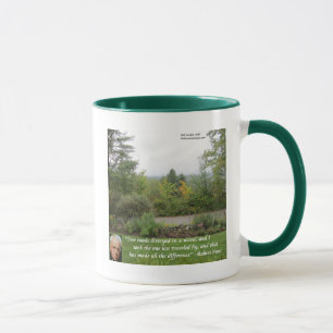 Robert Frost Wisdom Quote "Road Less Travelled" Mug