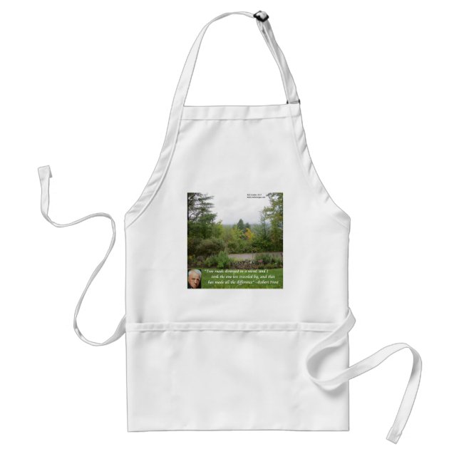 Robert Frost Wisdom Quote "Road Less Travelled" Standard Apron (Front)