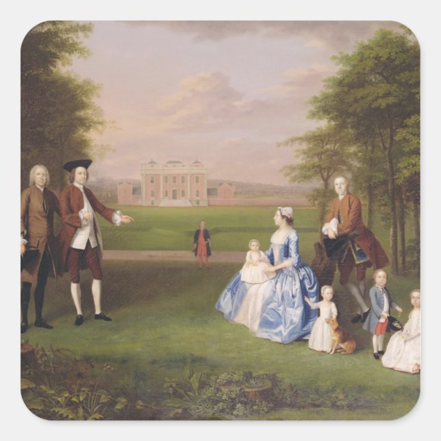 Robert Gwillym of Atherton and his Family, c.1745- Square Sticker (Front)