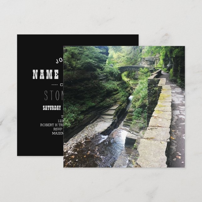 robert h. treman state park bridge invitation (Front/Back)