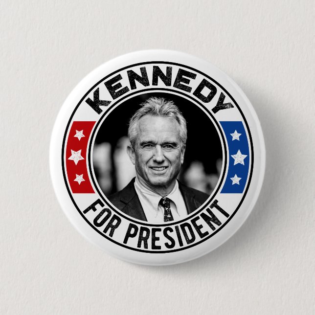 Robert Kennedy, Jr. for President 2024  6 Cm Round Badge (Front)