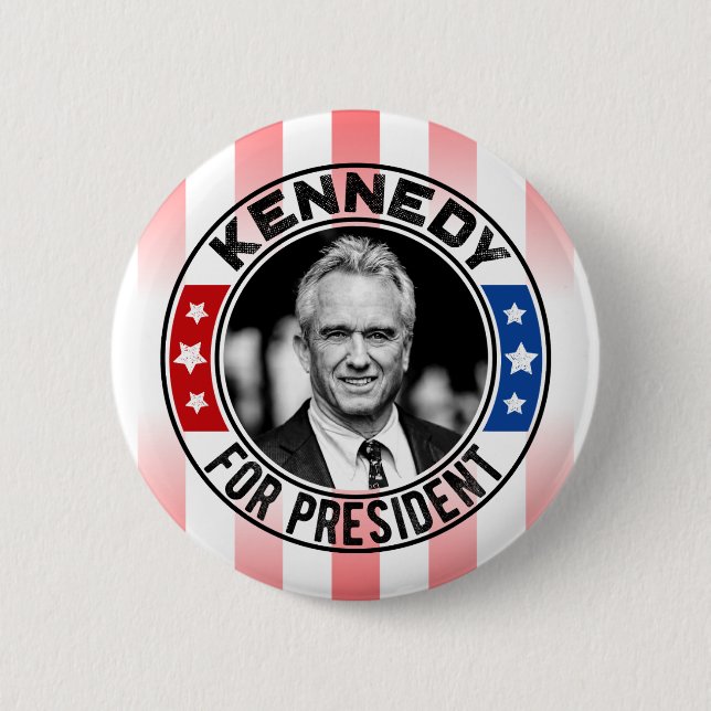 Robert Kennedy, Jr. for President 2024  6 Cm Round Badge (Front)
