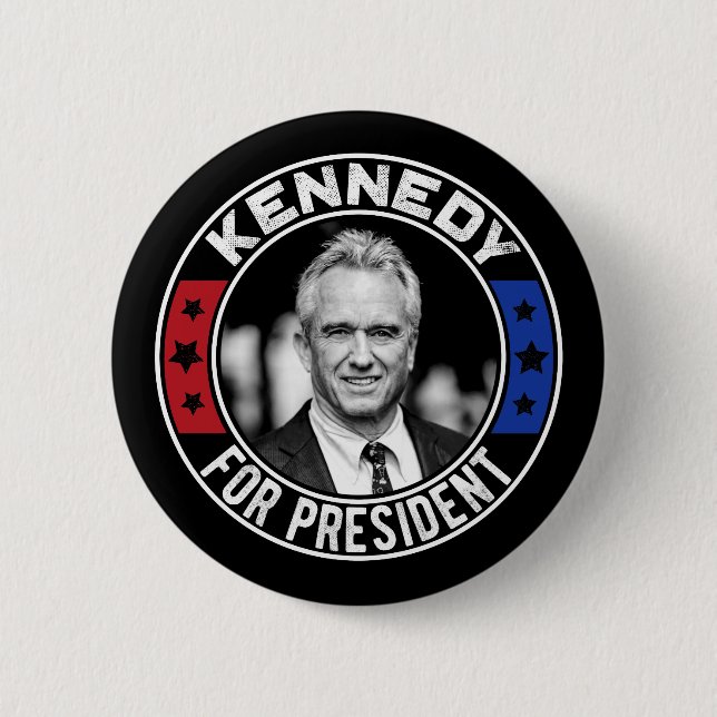 Robert Kennedy, Jr. for President 2024  6 Cm Round Badge (Front)