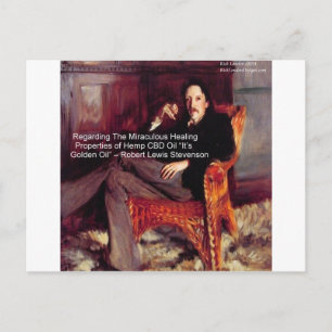 Robert Louis Stevenson & Quote CBD is Golden Oil Postcard