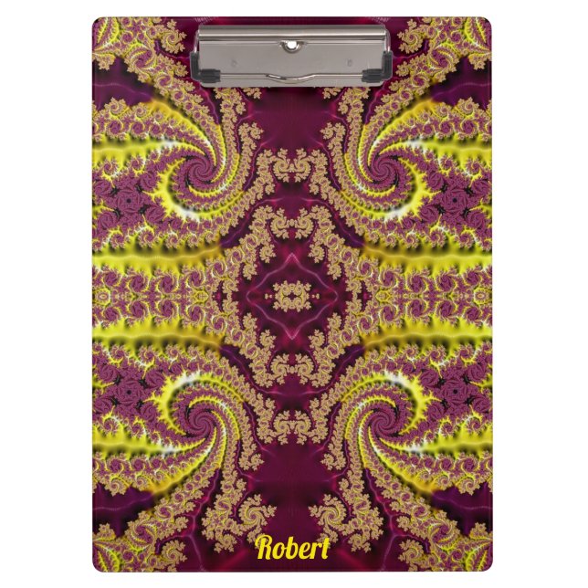 ROBERT ~ Maroon and Yellow design original  Clipboard (Front)