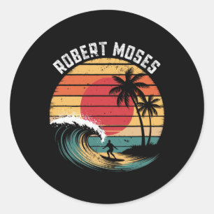 Robert Moses Beach Surfing Classic Round Sticker
