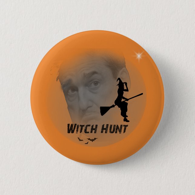 Robert Mueller-President Trump Witch Hunt Button (Front)