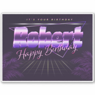 Robert Name First name lila retro Sticker Birthday