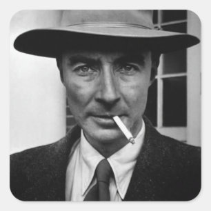 Robert Oppenheimer Smoking Photo Square Sticker