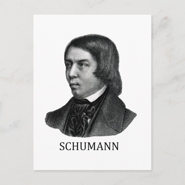 Robert Schumann, black Postcard (Front)