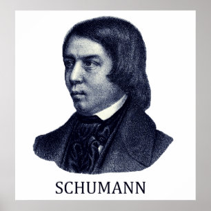 Robert Schumann, blue Poster