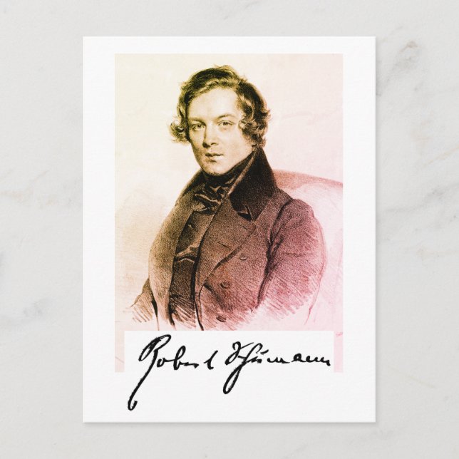 Robert Schumann/ signature Postcard (Front)