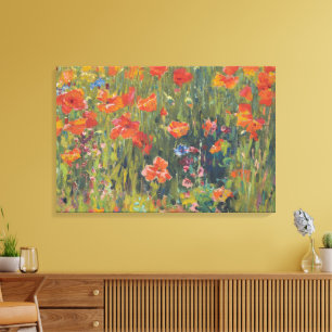 Robert Vonnoh Red Poppies 1888 Impressionist Art Canvas Print