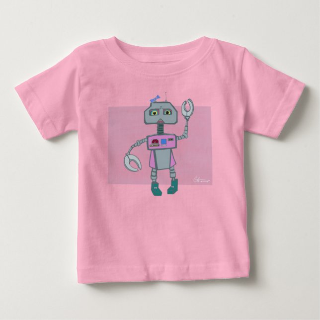 Roberta Robot dons bows Baby T-Shirt (Front)