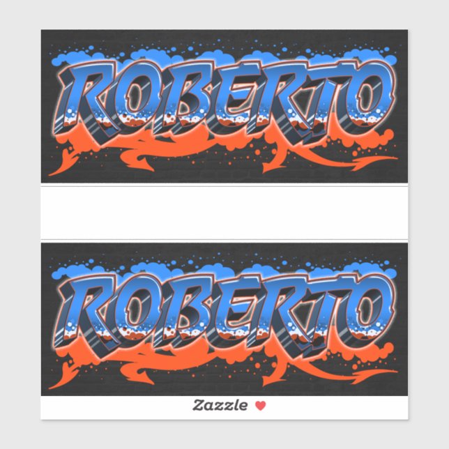 Roberto First Name Graffiti Sticker (Sheet)