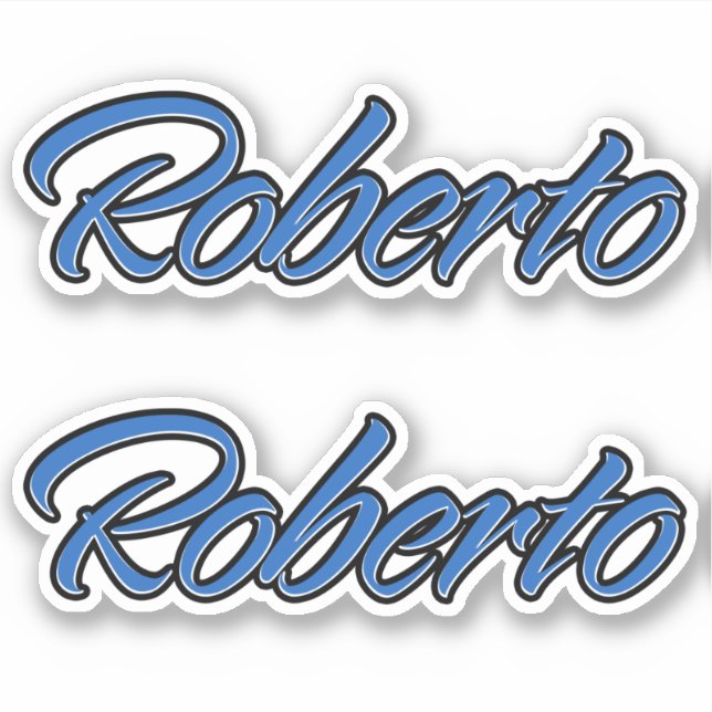 Roberto name blue sticker Sticker Sticker Sticker (Front)