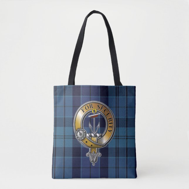 Roberton Tartan & Badge Tote Bag (Front)