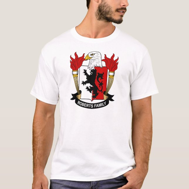 Roberts Family Coat of Arms T-Shirt (Front)