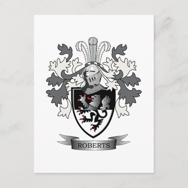 Roberts Family Crest Coat of Arms Postcard (Front)