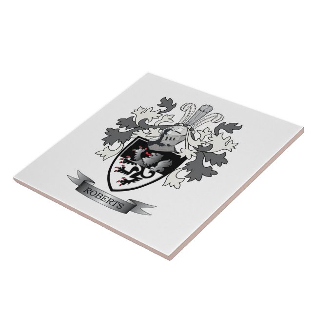 Roberts Family Crest Coat of Arms Tile (Side)