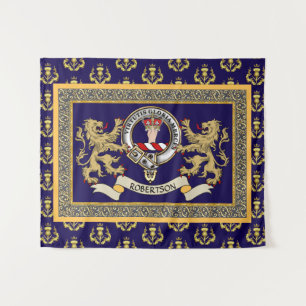 Robertson Clan Badge Personalised Blue Tapestry