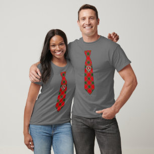 Robertson Scottish Badge & Tartan Necktie T-Shirt