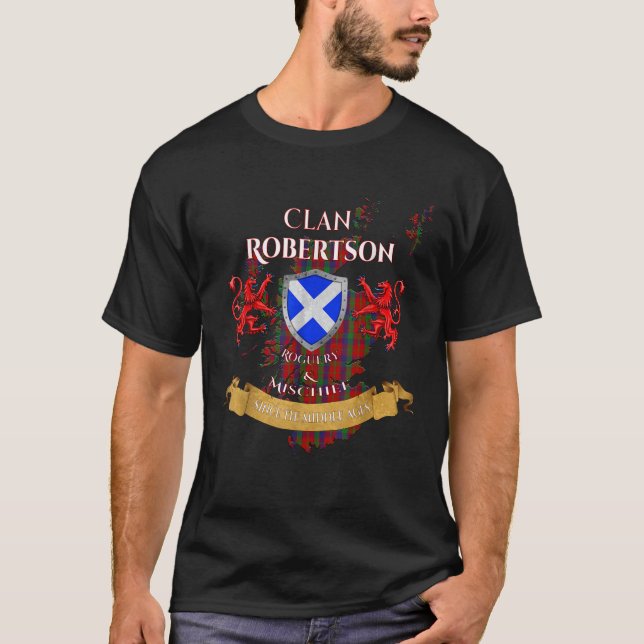 Robertson Scottish Family Clan Middle Ages Mischie T-Shirt (Front)