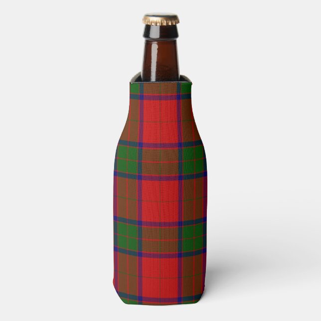 Robertson tartan red green plaid bottle cooler (Bottle Front)